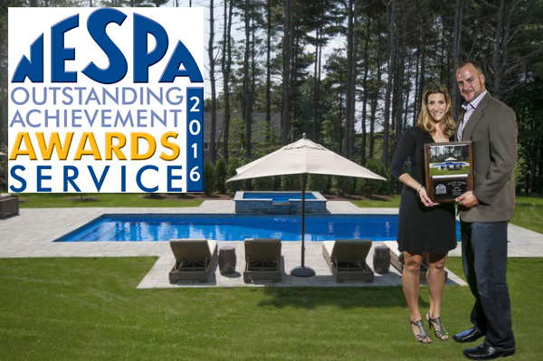 This is a picture of Julianao's Pools being awarded the NESPA outstanding achievement award